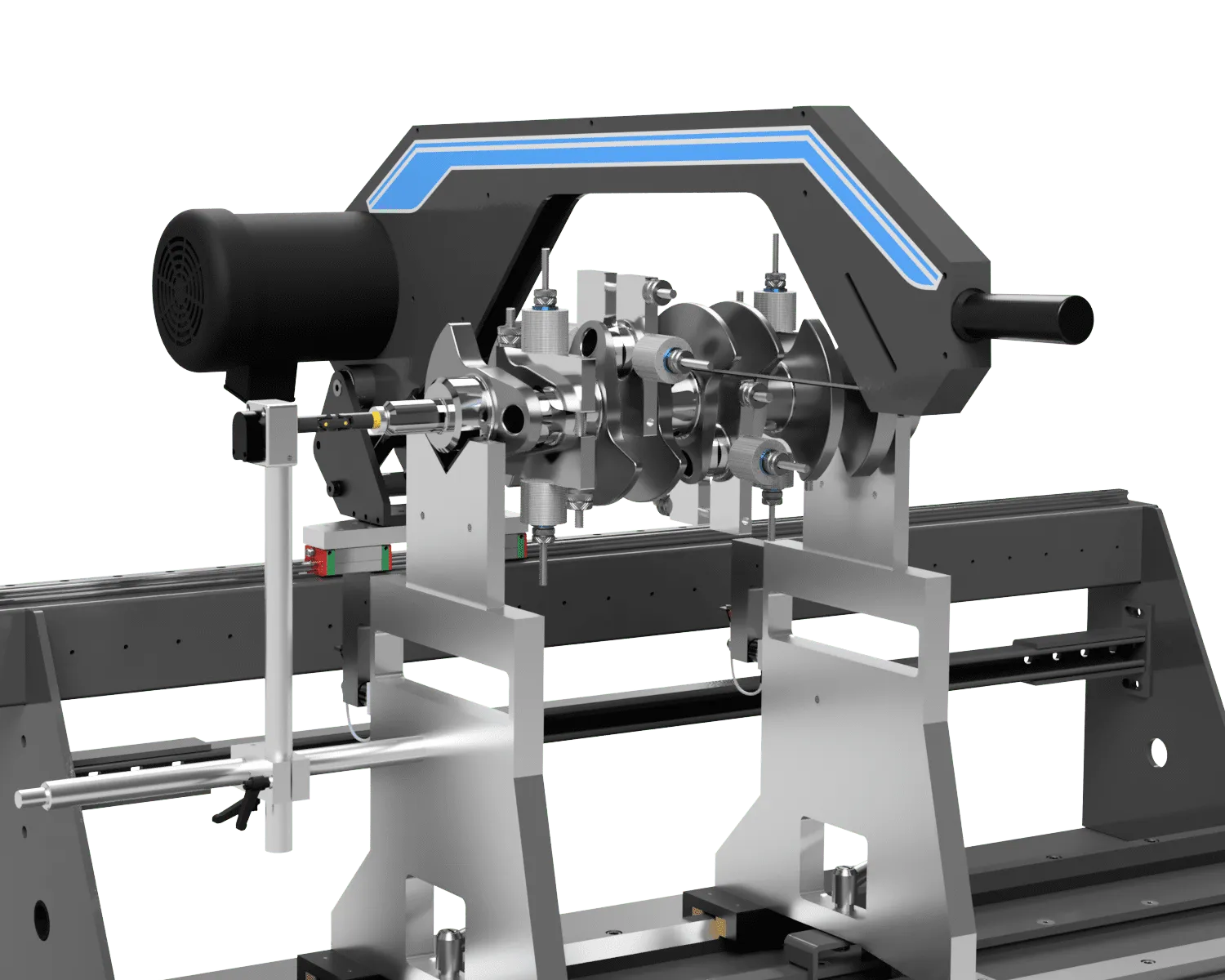 ProBal exclusive overhead drive system positioned above a crankshaft