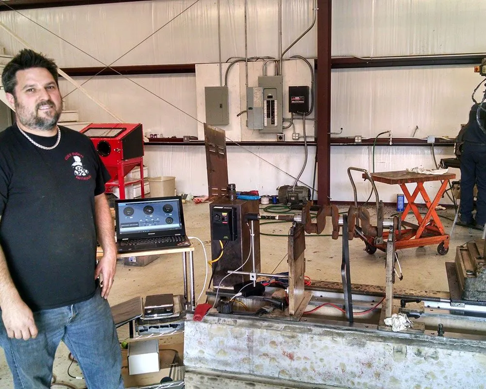 Hines industrial balancing machine restoration in progress
