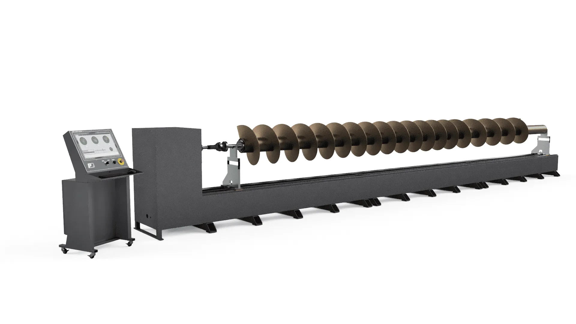 Industrial grain auger on a ProBal balancing machine