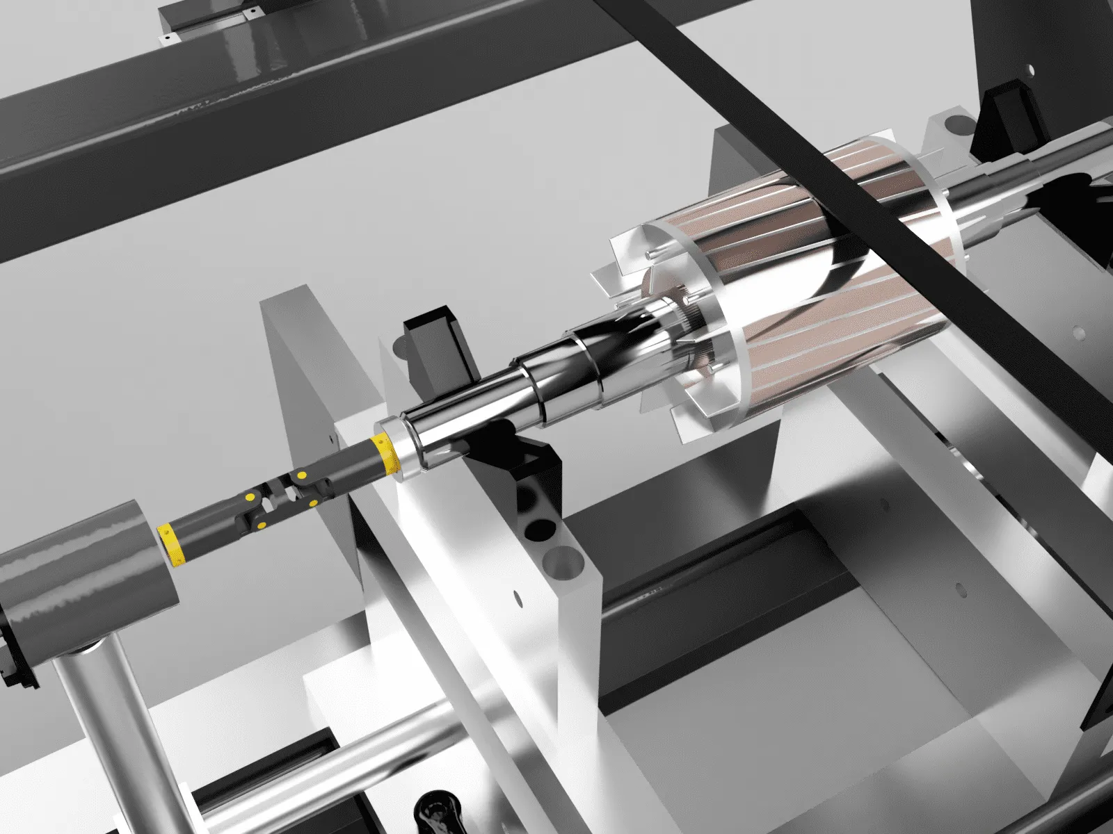 Electric motor rotor balancing machine