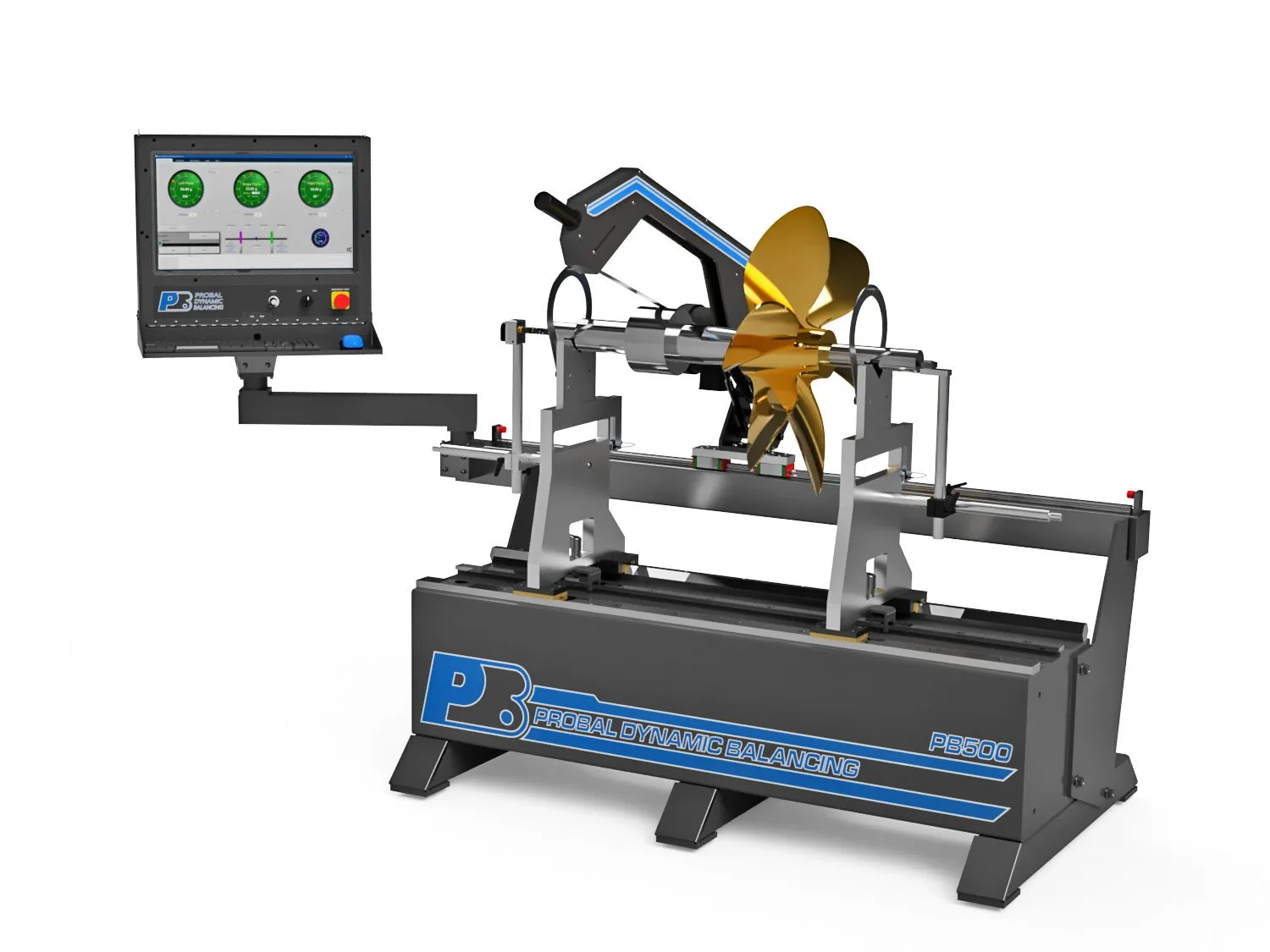 Marine propeller on a ProBal balancing machine